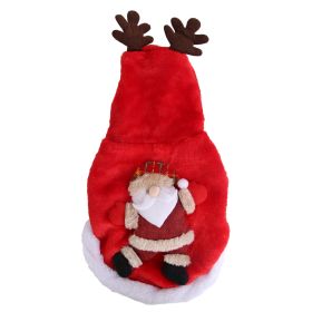 Pet Christmas Clothes Santa Claus Reindeer Antlers Costume Winter Outfit New Year Coat (size: s)